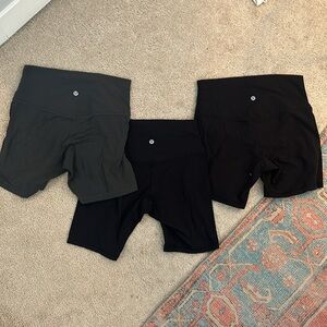 Lulu lemon 6 inch AND 8 inch bike shorts - selling all together!!!!